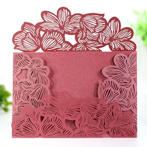 การ์ดเชิญงานหมั้น/งานแต่งงาน/งานรับศีลล้างบาป แบบซองเลเซอร์สีขาวใส ลายฉลุ พร้อมส่ง - Product Image 4