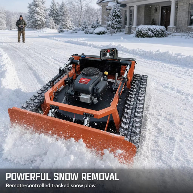 Remote Control Lawn Mower Snow Plow Attachment Tracked Lawn Mower RC Mower Snow Removal Machine