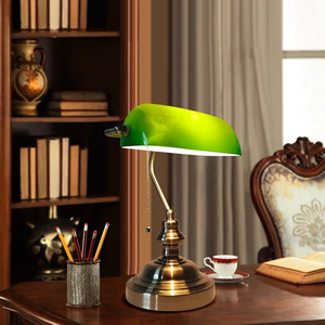 <span class=keywords><strong>Lampe</strong></span> de table vintage en verre vert avec interrupteur à glissière, style <span class=keywords><strong>banquier</strong></span>, <span class=keywords><strong>lampe</strong></span> de bureau pour bureau, chambre à coucher, chevet, lecture - Product Image 2