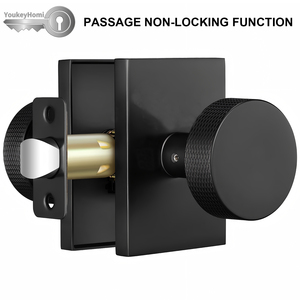 YoukeyHomi Hot Selling Superb Zinc Alloy All-Function Entrance Keyed Privacy Passage Dummy Square <strong>Door</strong> Handle Knurled <strong>Knob</strong> Lock - Product Image 5
