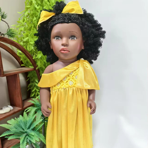 Venta al por mayor de 18 pulgadas muñeca de goma americana de alta calidad personalizado africano negro modelo de juguete suave para niñas hecho de plástico - Product Image 1