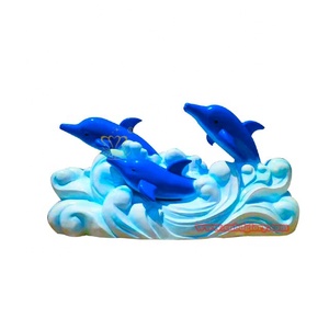 Décoration extérieure caractéristique de l'eau <span class=keywords><strong>Waterworld</strong></span> Art Sculpture Statue de dauphin en fibre de verre Produit artisanal en résine - Product Image 1