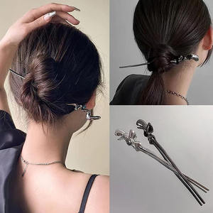 2023 nuevos palillos de Metal irregulares simples, horquillas chinas, accesorios para el cabello para mujeres - Product Image 2