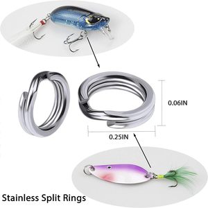 Kit de anzuelos triples rojos de 100 Uds., anzuelos de pesca triples de curva redonda circular, anillos divididos dobles de acero inoxidable, aparejos de pesca surtidos - Product Image 4