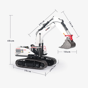 Excavadora de aleación de simulación con control remoto Huiner 1594 1/14 2.4GHz, modelo de excavadora con control remoto de 22 canales, juguete para niños, regalo. - Product Image 6