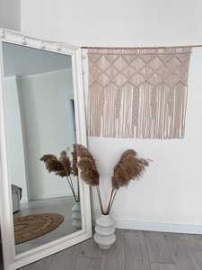 Tapiz de Macramé Art Deco con Diseño Geométrico, Borlas Azules, Lavable, Ligero, de Algodón, Decoración Interior para Sala de Estar - Product Image 3