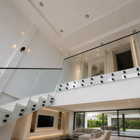 Entretoise murale en acier inoxydable 304, noire, pour garde-corps en verre d'escaliers intérieurs et balustrades en verre