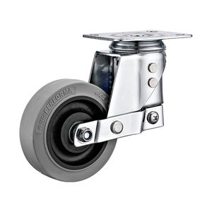 Roulettes en TPR chromées antistatiques et amortissantes, robustes et respectueuses du sol, pour chariots industriels et ateliers électroniques - Product Image 5