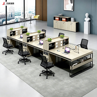 Escritorio de Oficina Moderno y Duradero JIUSHUN, Personalizable, para 2, 4 o 6 Personas, con Gabinete
