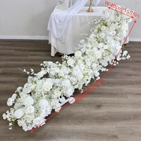 DKB Meilleures ventes : Guirlande de roses blanches pour centres de table, arche de mariage artificielle pour décoration de mariage, rangée florale