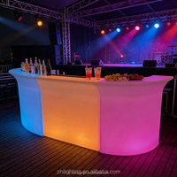 Bar à cocktails moderne à LED lumineux de luxe pour restaurants, jardins, extérieurs, mariages, location d'équipements pour événements