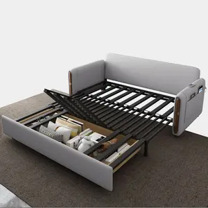 Full size Foshan bed industry adjustable length hidden mechanism folding bed furniture bed frame