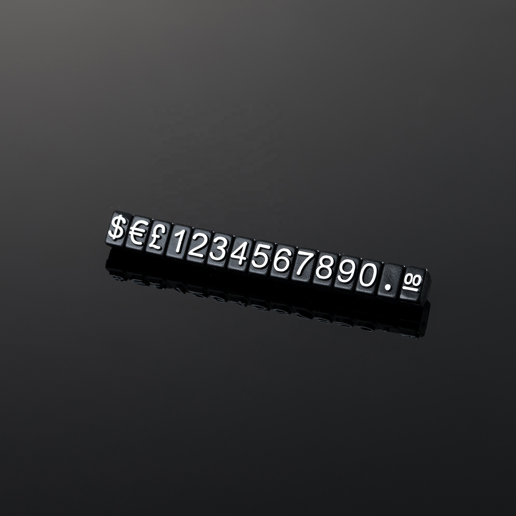black base white font