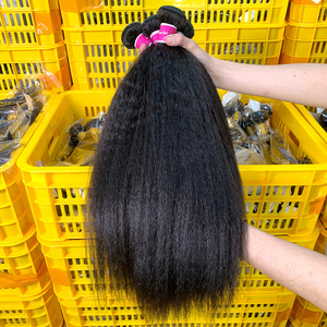 Extensiones de cabello humano brasileño para mujeres negras, mechones de pelo liso rizado <span class=keywords><strong>afro</strong></span>, grado 10, original - Product Image 5