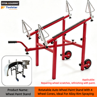 Support universel en métal pour peinture de jantes, avec 4 cônes rotatifs et cônes réglables pour peinture au pistolet sans contact