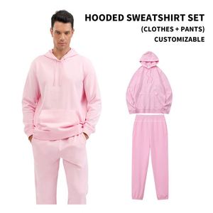 Nouveaux ensembles de sweats à capuche 2 pièces 320 g/m² en molleton violet avec impression DTF motif dessin animé pour homme, style streetwear, sweats à capuche et ensembles de joggers - Product Image 6