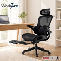 Chaise de bureau à dossier haut respirante avec canaux d'air, certifiée BIFMA CE EN 1335, pivotante en maille, ergonomique inclinable pour la maison, vente en gros, fabricant, en vrac