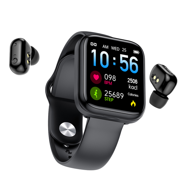 TWS 2 in 1 Blue Tooth 5.0 Wireless Earphone Sport Handsfree Earbuds Headset With Smart Watch
