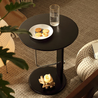 Table basse multifonctionnelle antique en bois massif couleur noyer, petite, pour salon, canapé ou chevet, table d'appoint mobile