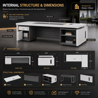 Escritorio Ejecutivo Modular Moderno de Alta Calidad y Ecológico con Superficie de PVC Blanca en Forma de L para Oficina, Uso Comercial, con Archivador
