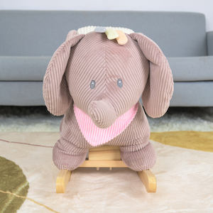 Animal personnalisé chaise à bascule pour enfants éléphant en peluche doux équitation enfants en bois bébé cheval à bascule - Product Image 3