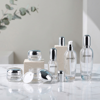 Pot en verre pour crème pour le visage, recyclable, avec logo personnalisé en sérigraphie, transparent, pour lotion de soin de la peau, 30/50g, avec couvercles en option