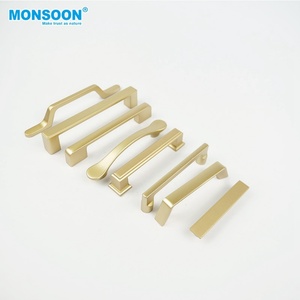 Poignée de porte et levier en alliage de zinc moderne doré sable pour commode, chambre à coucher, cuisine, armoire, poignées de tirage - Product Image 5