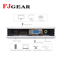 FJGEAR Kualitas Terbaik Laris Manis dan Efisien Casing ABS Konverter VGA ke HDMI 1080P dengan Audio