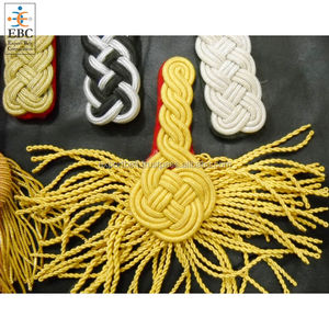 Century Luxury Couture Gold Bullion Espiral Fringe Strands Material de lana Charreteras para Ceremonial Fashion Boutique Accesorio - Product Image 4