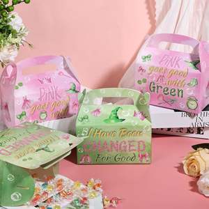 Paquete de 12 Cajas de Regalo de papel para fiesta temática de Brujas, cajas de dulces Goodie de colores verdes y rosas para decoración de suministros para fiestas de mujeres temáticas de brujas - Product Image 4