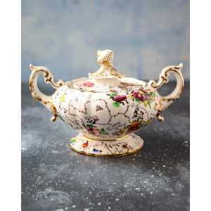 Azucarero de Porcelana Inglesa de Estilo Georgiano de Principios del Siglo XIX, con Asas Rococó, Ensaladera Rectangular Grande para Vajilla, Embalaje en Caja - Product Image 6