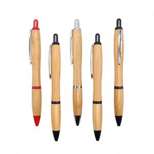 School Office Hotel Custom Recycled Biodegradable Wheat Straw Ball Eco Friendly Wooden Bamboo Pen - Product Image 1