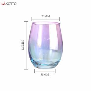 Vaso de cristal galvanizado de lujo a <span class=keywords><strong>la</strong></span> moda, vaso de cristal a todo color para vino, venta al por mayor - Product Image 2