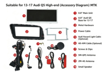 Autoradio Android double système avec écran tactile 8,8 pouces pour Audi Q5 2013-2017, CarPlay sans fil, Android Auto, navigation GPS