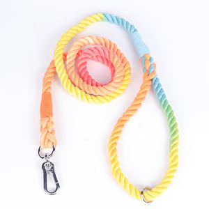 Okeypets Concurrerende Prijs Multifunctionele Multicolor Zachte Logo Aangepaste Katoen Leash Rope Hond <span class=keywords><strong>Puppy</strong></span> Kraag - Product Image 5