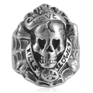 Anillo con forma de calavera yunnique para hombre, de acero inoxidable, estilo Punk, diseño geométrico, joyería de regalo 21020 - Product Image 1
