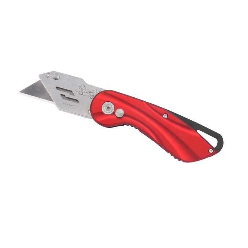 Heavy Duty Box Cutter With Holster Quick Change Blades, Lock-Back Design Folding Paper Knife Cutter Paper Cutting Knife