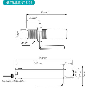 Aice Tech ABSD-01A-S非接触式不锈钢红外温度计温度传感器4-20毫安/0-5伏/RS485输出无线 - Product Image 2