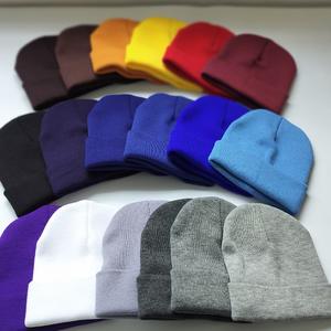 니트 모자 두꺼운 모자 자수 이중층 커프드 콜드 모자 아크릴 스키 모자 - Product Image 1