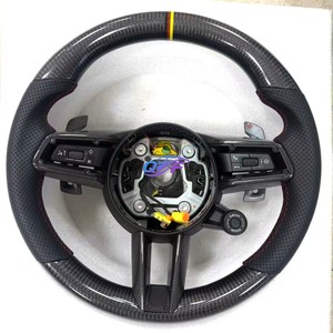 Volante Estándar de Cuero Negro para Porsches Panamera Cayenne Macan 911 997 991 970 971 Boxster <span class=keywords><strong>Cayman</strong></span> - Product Image 3