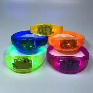 Groothandel Concert Party Aangepaste Logo Kleurrijke Siliconen Sound Activated Led Armband