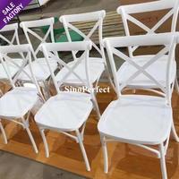 Chaise à dossier croisé en plastique de résine de mariage d'événements de meubles de jalonnement adulte rentable Pp X
