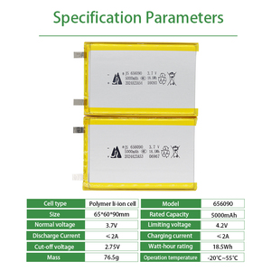Tùy Chỉnh 3.7V 5000MAh <span class=keywords><strong>Lithium</strong></span> Polymer Pin 656090 Có Thể Sạc Lại Li <span class=keywords><strong>Ion</strong></span> Với Trường Hợp Mềm Pouch Tùy Chỉnh Kích Thước Thiết Kế - Product Image 6