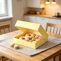 Boîte à pâtisserie pliable écologique, boîte à dessert en carton personnalisée, boîte cadeau en papier de qualité alimentaire pour beignets, macarons, biscuits