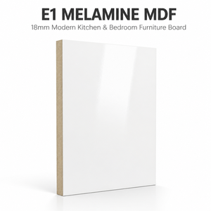 Panneau de fibres à densité moyenne en mélamine de qualité E1, 18 mm, adapté aux meubles de cuisine et de chambre modernes - Product Image 1