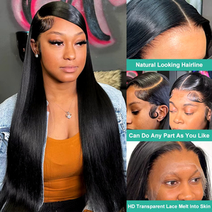 13x6 Trinh Nữ tóc giả tóc HD ren phía trước tóc giả, glueles tóc giả tóc con người tóc nguyên Ấn Độ tóc, lớp biểu bì phù hợp preplucked tóc giả tóc con người - Product Image 4