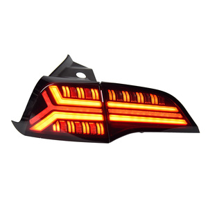 ไฟท้าย LED สำหรับรถยนต์ <span class=keywords><strong>Tesla</strong></span> <span class=keywords><strong>Model</strong></span> <span class=keywords><strong>3</strong></span> ปี 2018-2021 และ <span class=keywords><strong>Model</strong></span> Y ปี 2018-2021 พร้อมไฟเลี้ยวแบบไดนามิก ไฟเบรก ไฟถอยหลัง 12V สีรมควัน/สีชา - Product Image 1