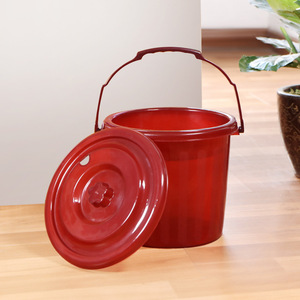 ถังขยะชาพร้อมชั้นกรองสำหรับใช้ในครัวเรือนรูปทรงกระบอกสีแดง - Product Image 4