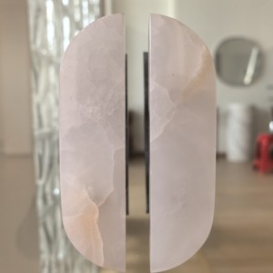 Op maat gemaakte natuurlijke roze marmeren glazen deurgreep voor hotel, café en binnendeuren - Product Image 4