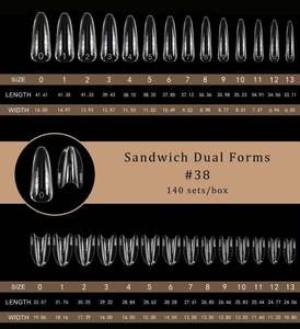 Puntas de Uñas Sandwich de Marca Personalizada al por Mayor, 280 Piezas, Material ABS Duradero, Diseño de Extensión Rápida Superior/Inferior - Product Image 3
